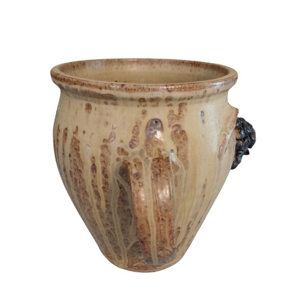 Signed McClellan Art Pottery Vase With Raised Grapes Large - Picture 4 of 8